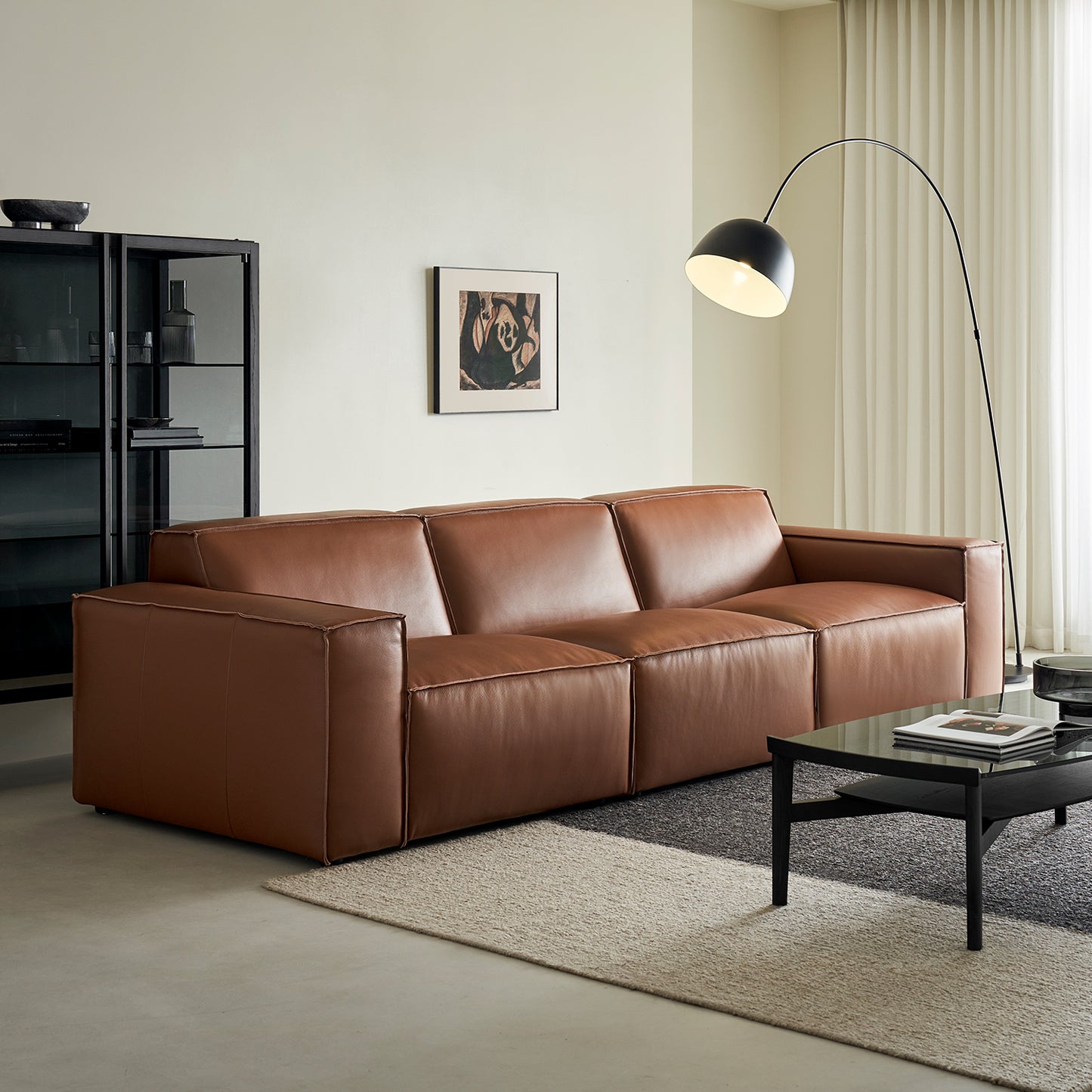 Genuine Leather Sofa
- Orange Brown