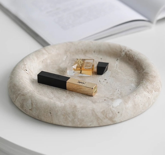 Round Travertine Tray
