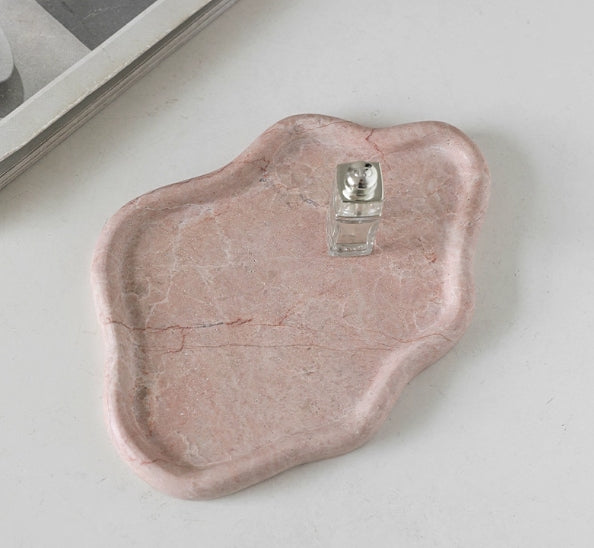 Organic-shaped Marble Tray