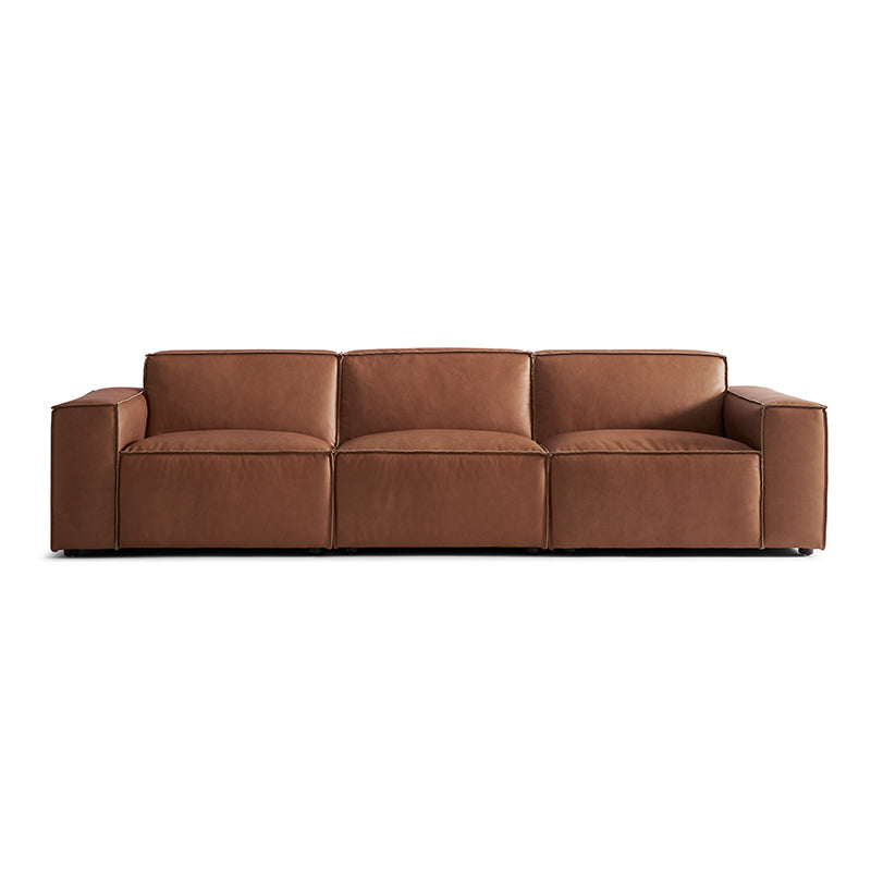 Genuine Leather Sofa
- Orange Brown