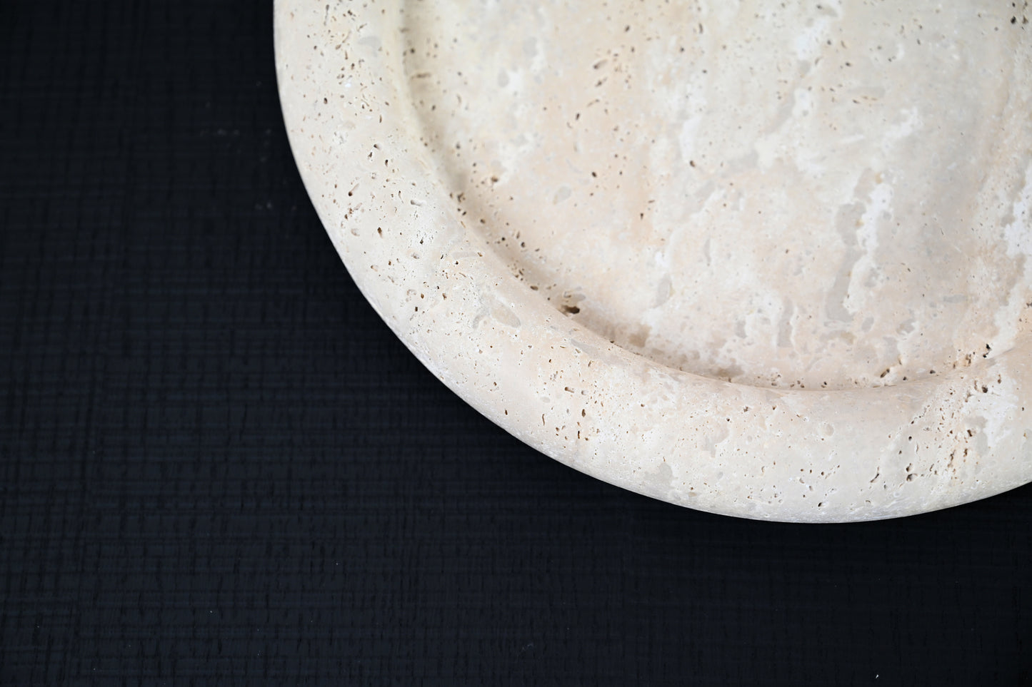 Round Travertine Tray | Beige
