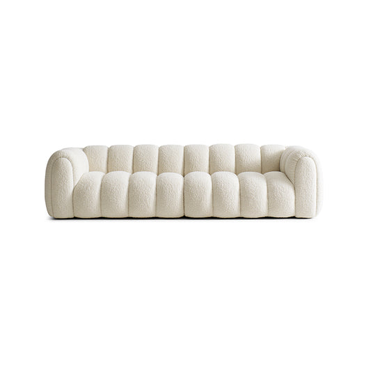 CHOLE 3 Seater Fleece Sofa | Cream - Home Elements