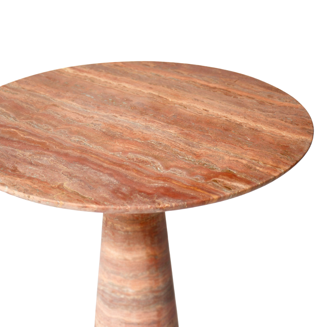 KERI | Side Table | Natural Travertine | Red