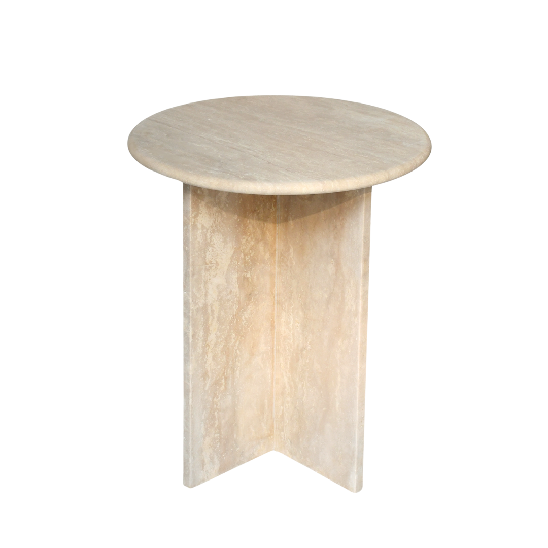 natural travertine side table