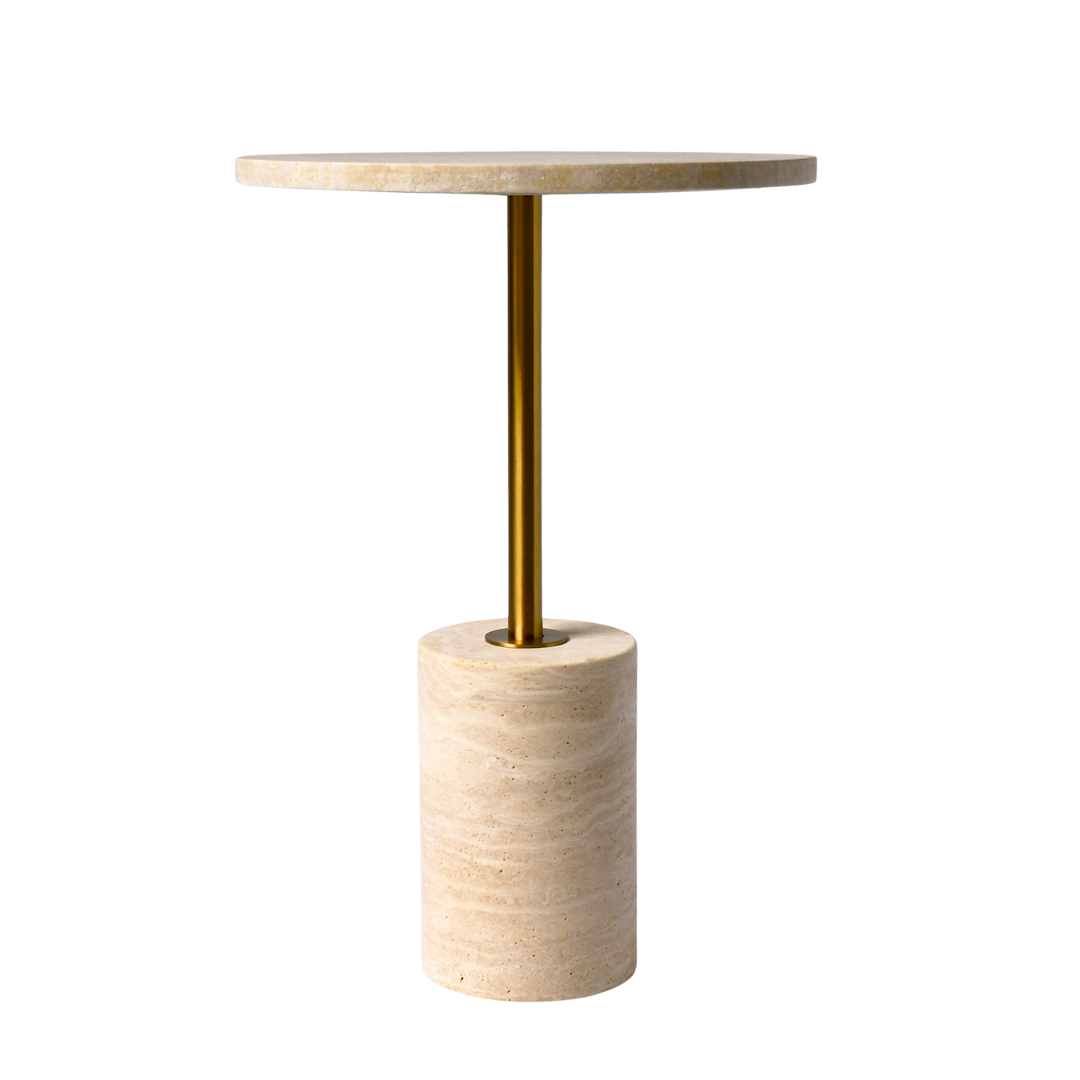 Natural Travertine Beige side table