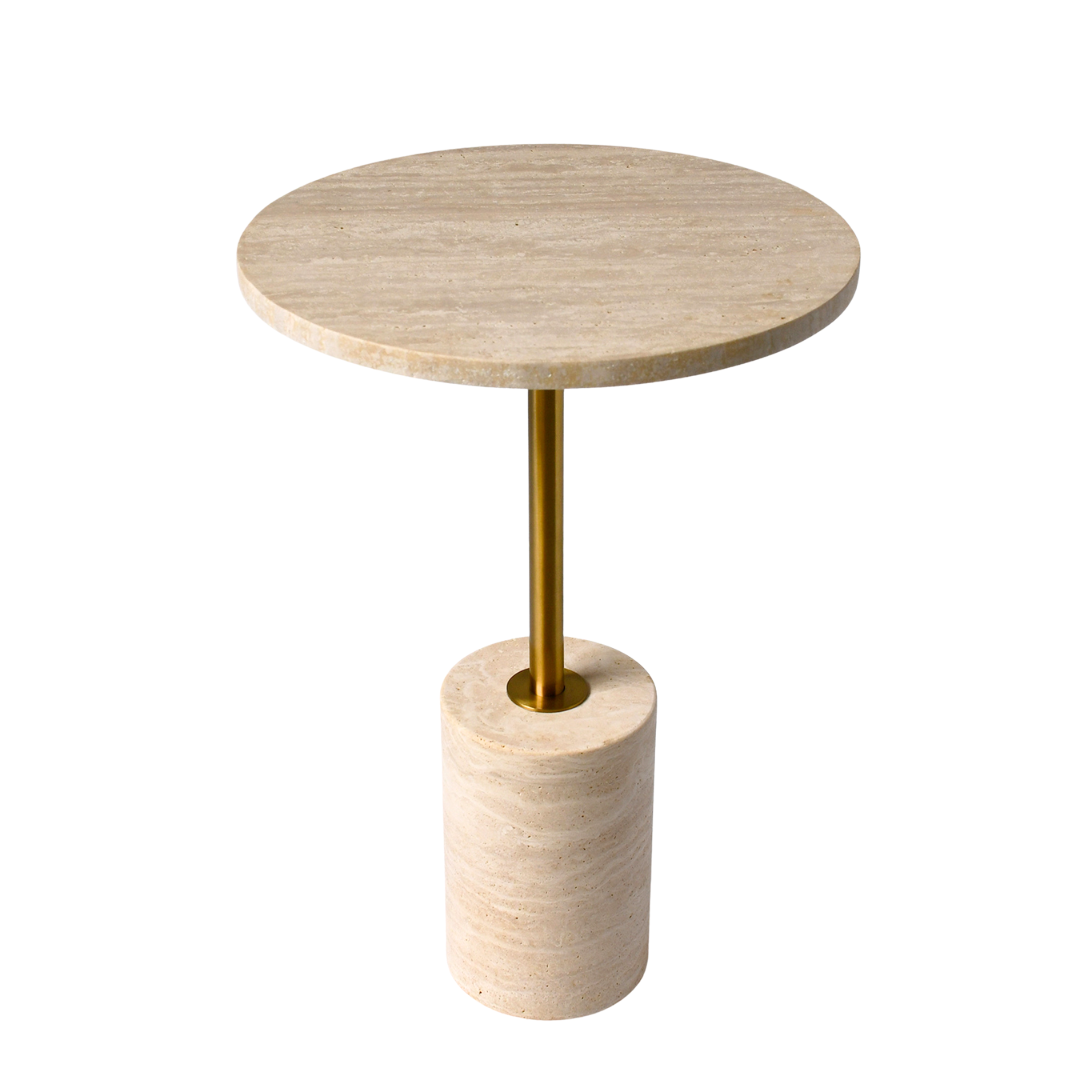 Natural Travertine Beige side table