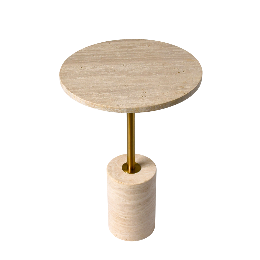 Natural Travertine Beige side table