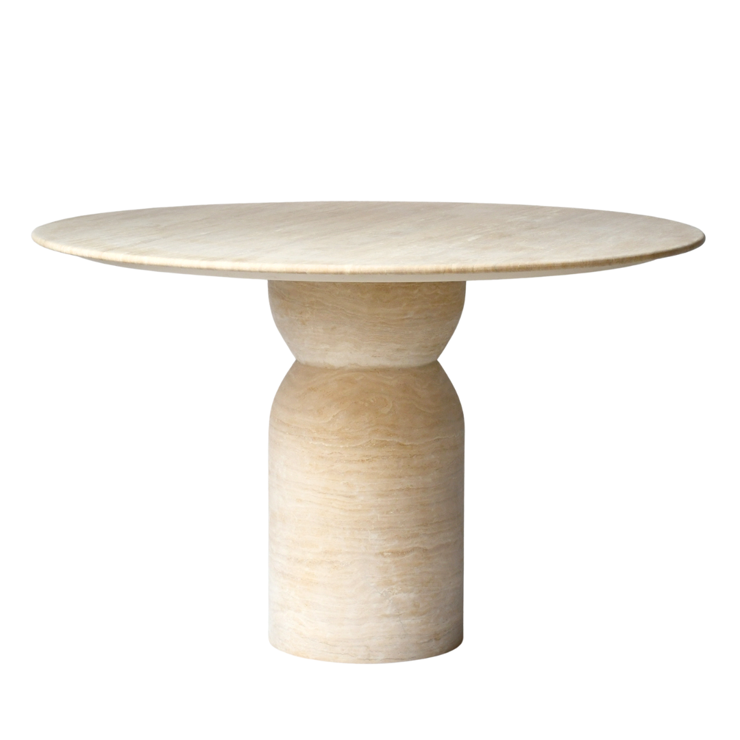 Natural Travertine Beige round dining table