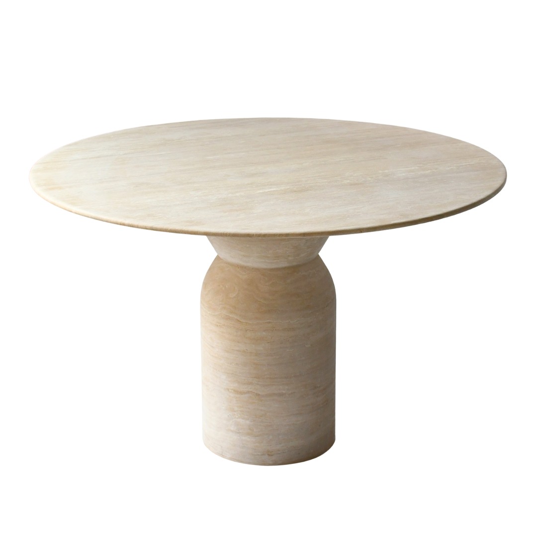 Natural Travertine Beige round dining table