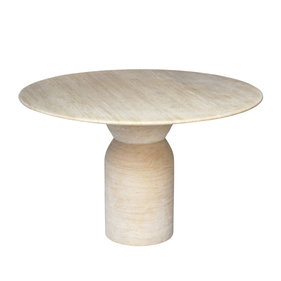 Natural Travertine Beige round dining table