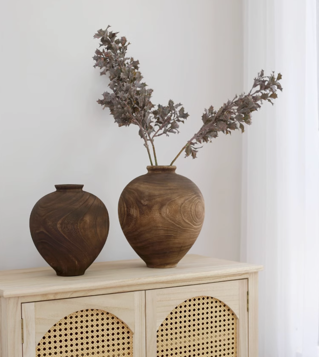 Carbonized Wooden Vessel | Brown | Small - Home Elements