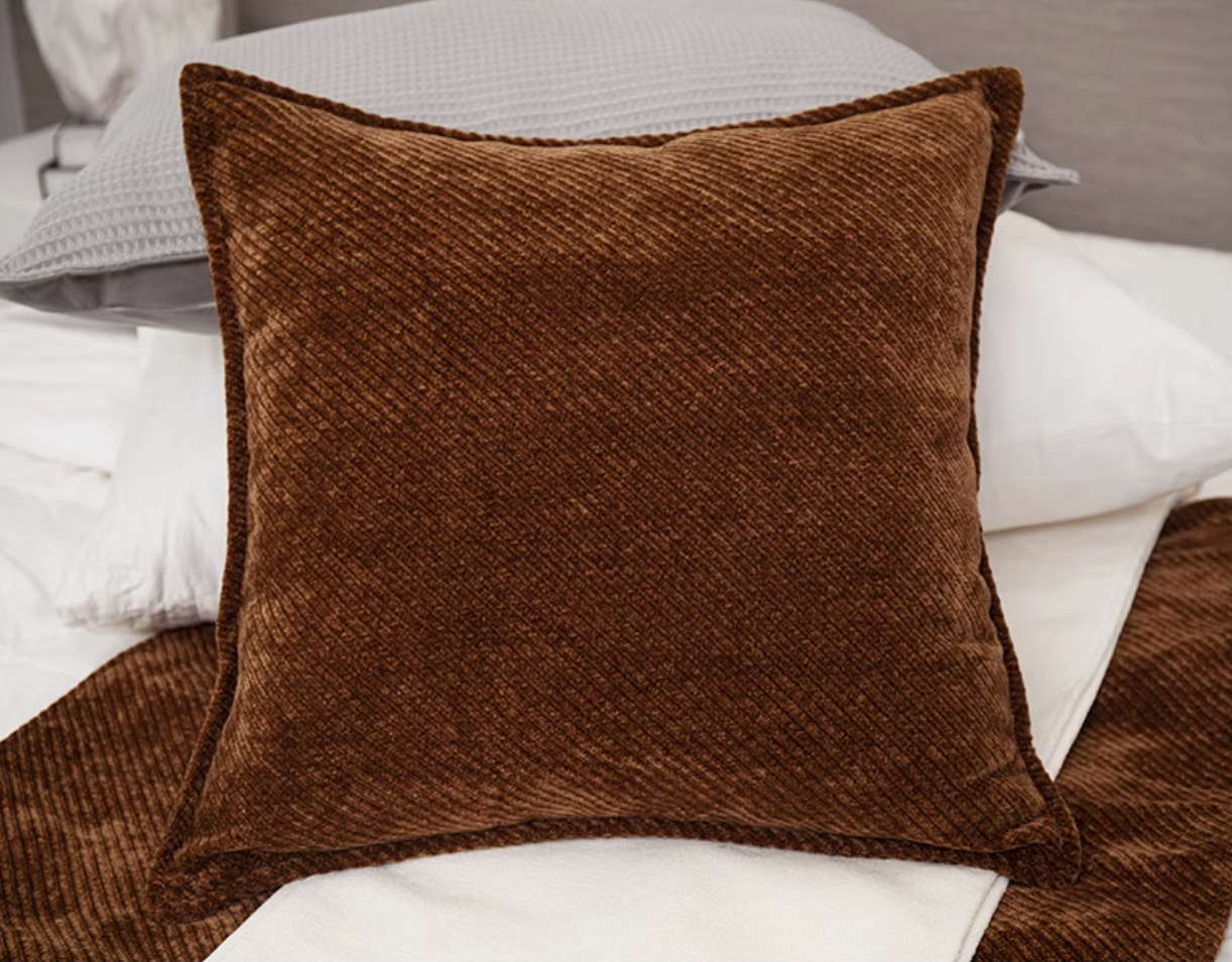 Charlie Velvet Luxe Brown Cushion - Home Elements