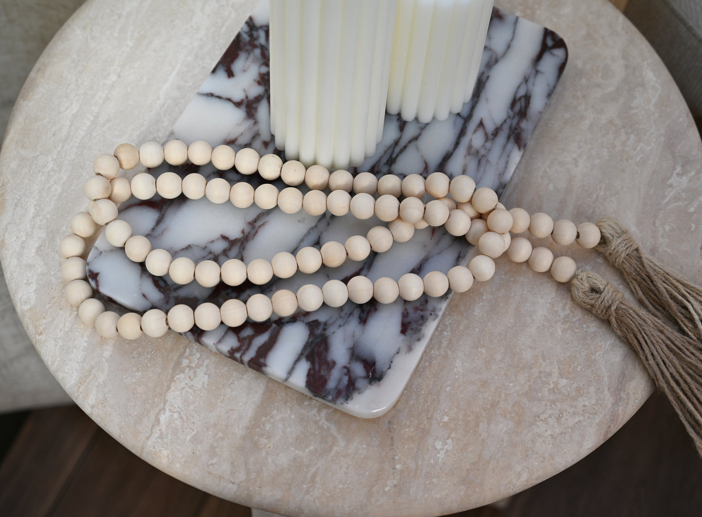 Flat Marble Tray with natural veining