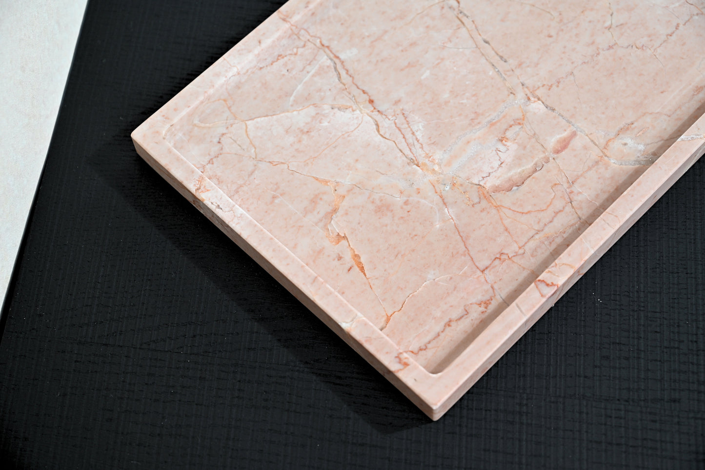 Rectangular Marble Serving Tray with natural veining