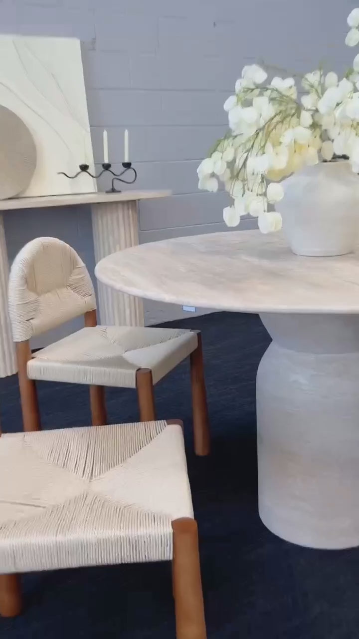 Natural Travertine Beige round dining table