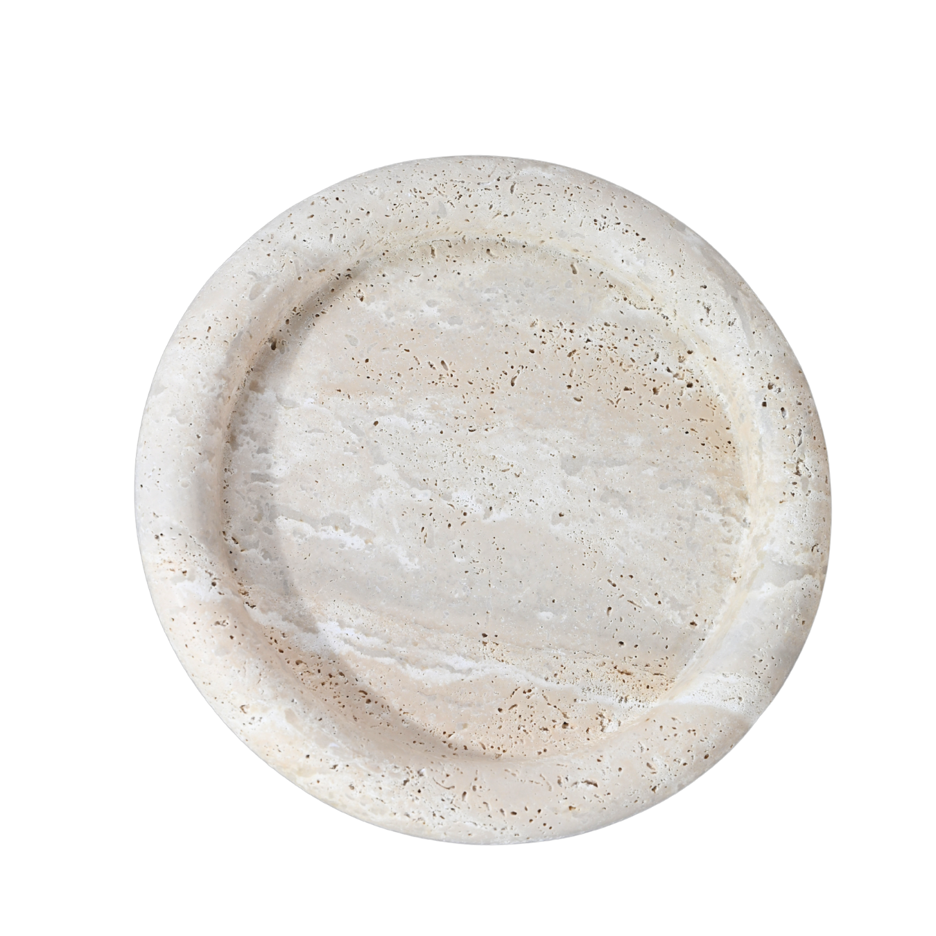 Round Travertine Tray | Beige