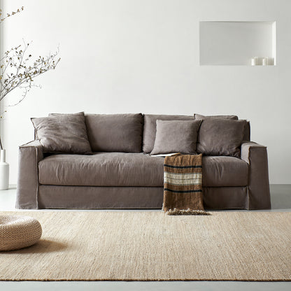 NORA 3 Seater Sofa | Stone Brown - Home Elements