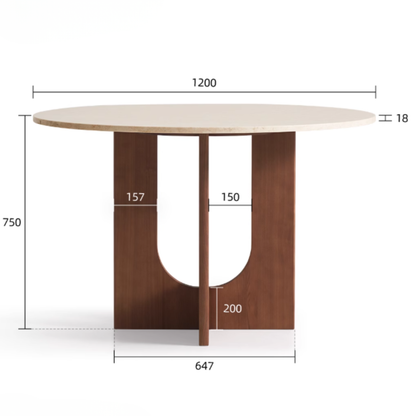 EDEN Round Dining Table | Natural Marble | Beige