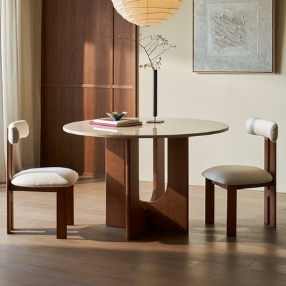 EDEN Round Dining Table | Natural Marble | Beige