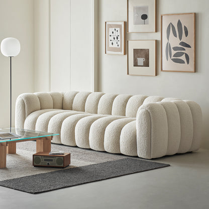 CHOLE 3 Seater Fleece Sofa | Cream - Home Elements