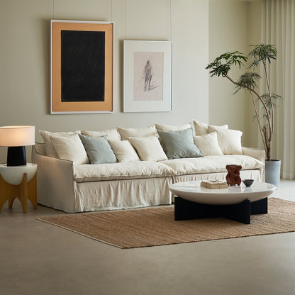 EIRA 2 Seater Fabric Sofa | Oatmeal White | 2220mmX1030mm