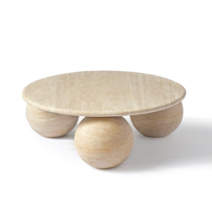 MOLLY Coffee Table | Natural Travertine | Beige - Home Elements