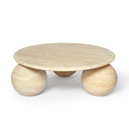 MOLLY Coffee Table | Natural Travertine | Beige - Home Elements