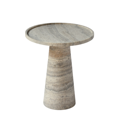 HALO | Side Table | Natural Travertine | Grey