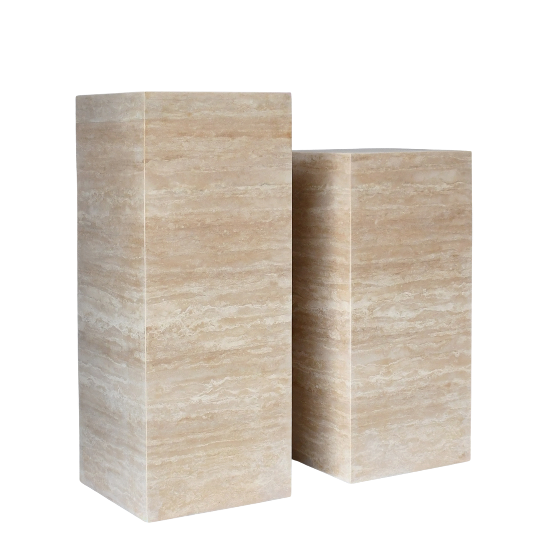 SIENNA | Side Table | Natural Travertine | Beige | Home Elements