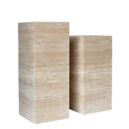 SIENNA | Side Table | Natural Travertine | Beige | Home Elements