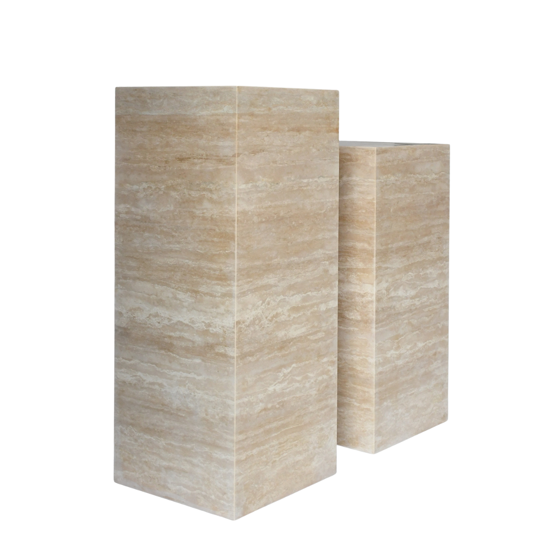 SIENNA | Side Table | Natural Travertine | Beige | Home Elements
