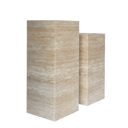 SIENNA | Side Table | Natural Travertine | Beige | Home Elements