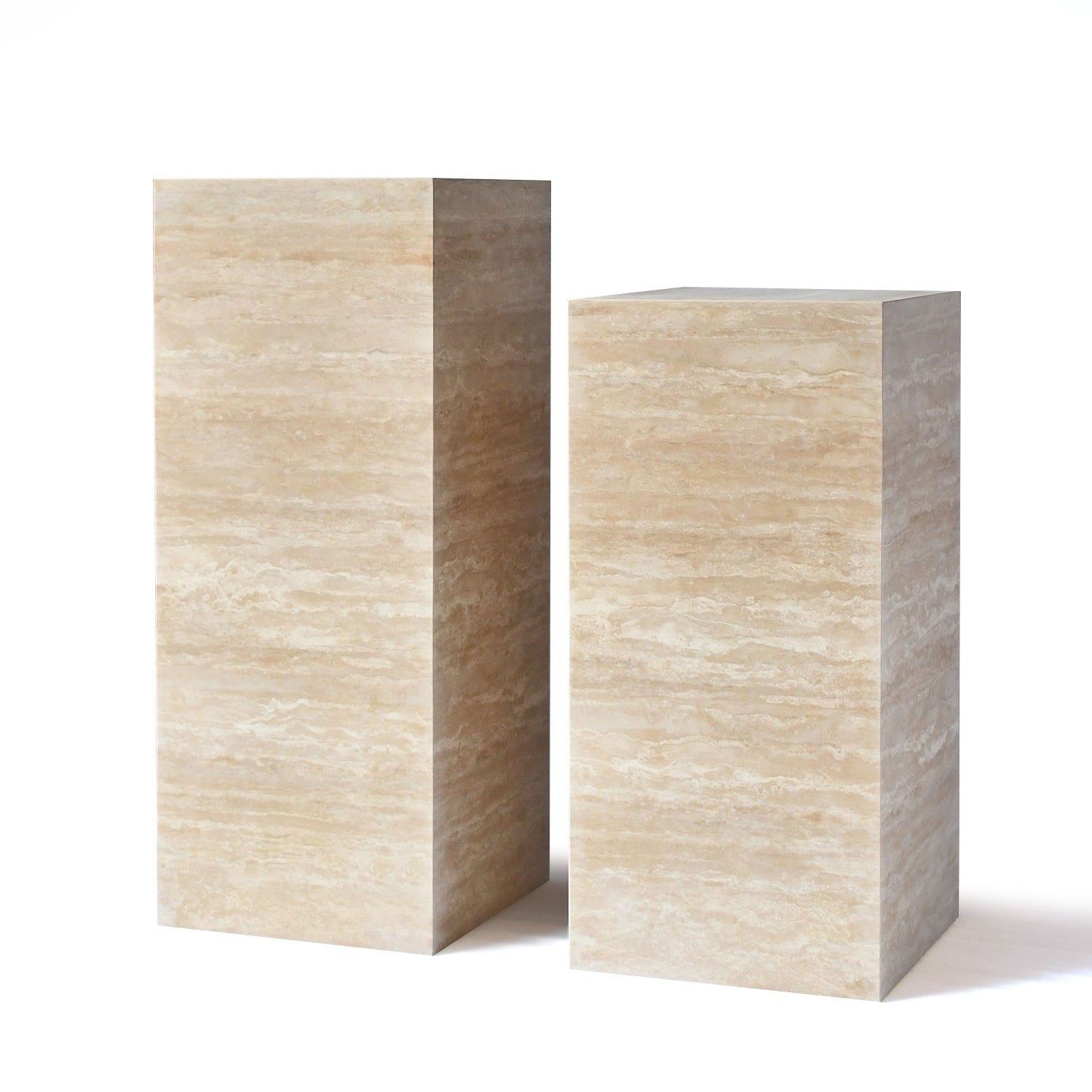 SIENNA | Side Table | Natural Travertine | Beige | Home Elements