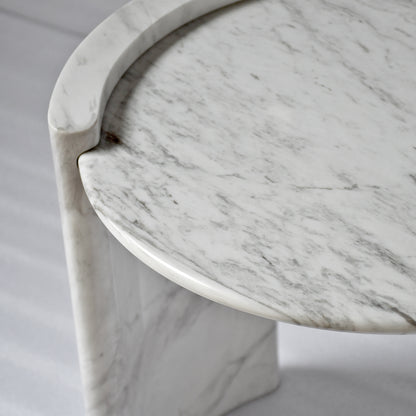 ISABELLA Side Table | Natural Marble Volakas - Home Elements