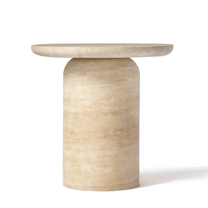 SOREN Side Table | Natural Travertine | Beige - Home Elements