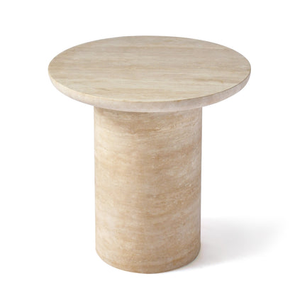 SOREN Side Table | Natural Travertine | Beige - Home Elements