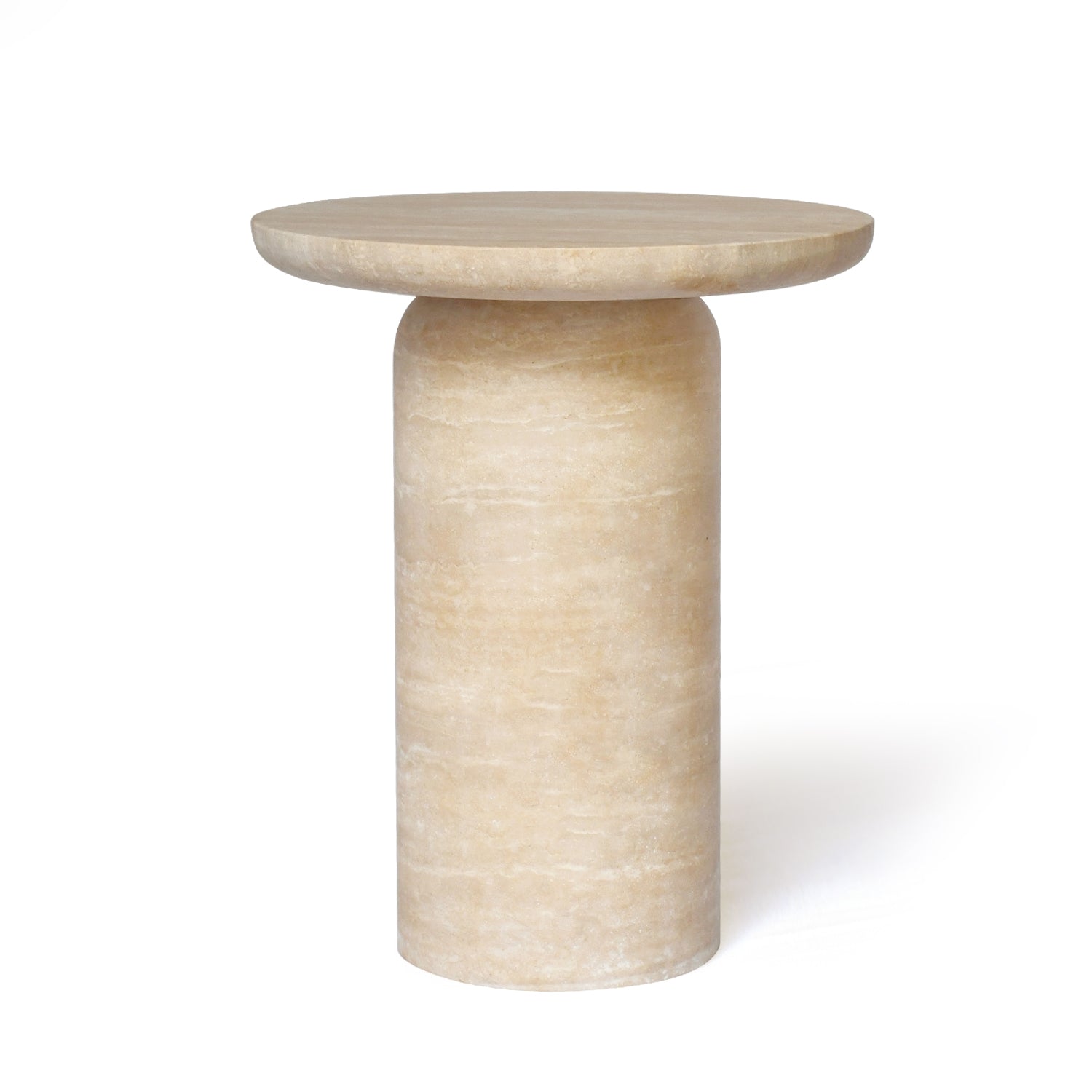 SOREN Side Table | Natural Travertine | Beige - Home Elements