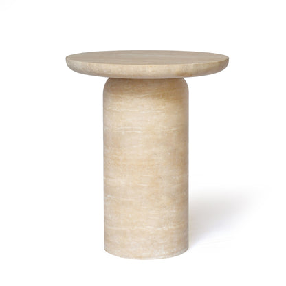 SOREN Side Table | Natural Travertine | Beige - Home Elements