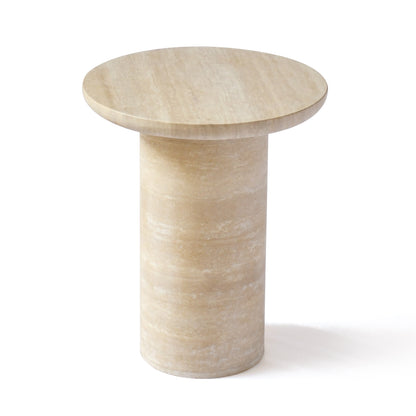 SOREN Side Table | Natural Travertine | Beige - Home Elements