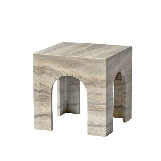 ERA | Side Table | Natural Travertine | Grey