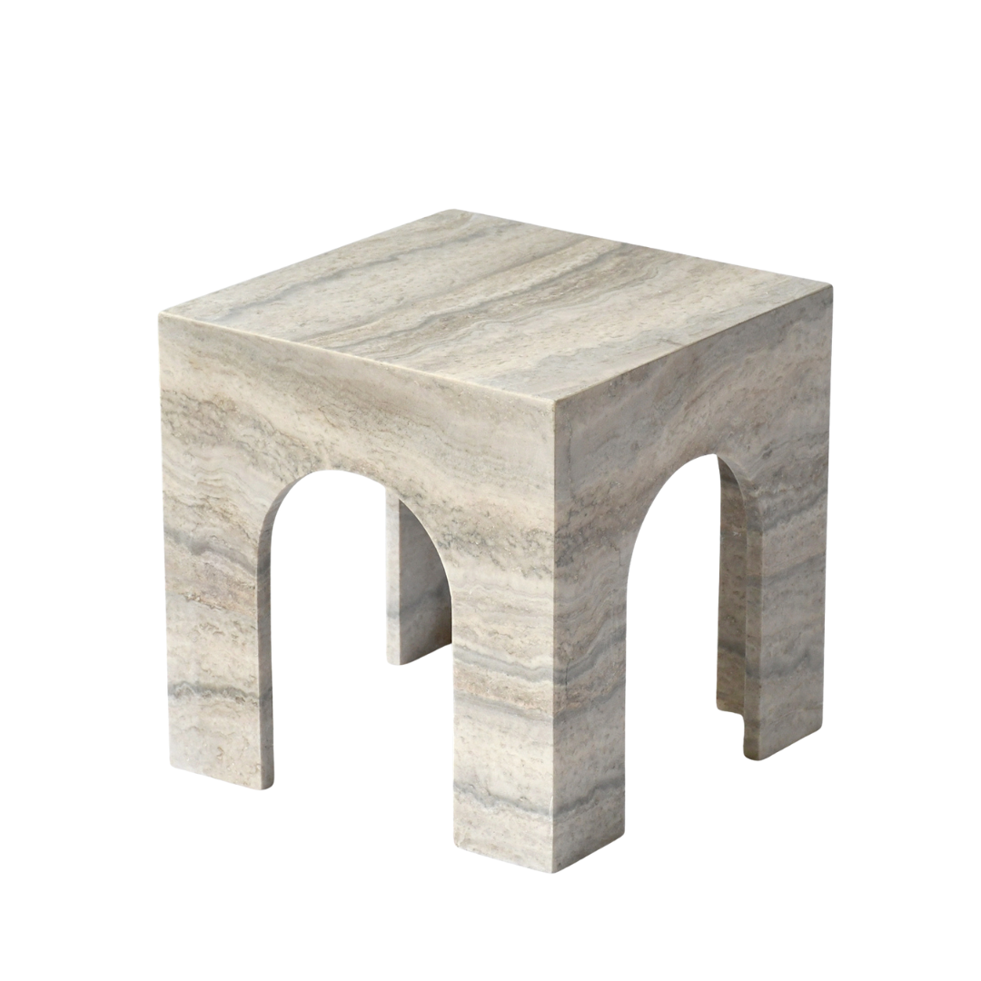 ERA | Side Table | Natural Travertine | Grey