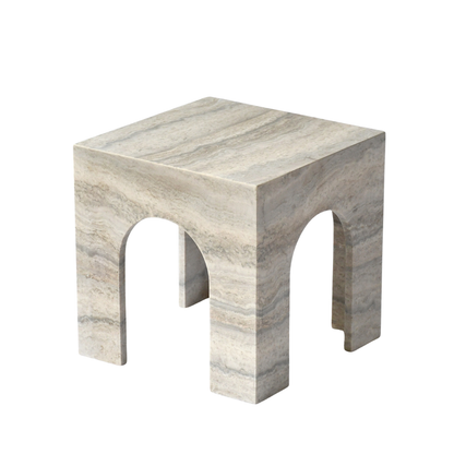 ERA | Side Table | Natural Travertine | Grey