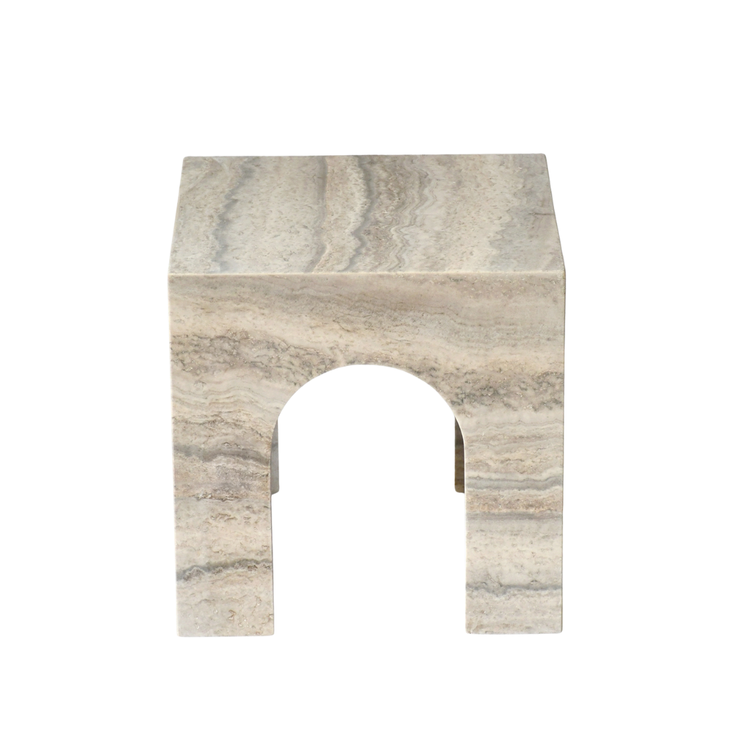 ERA | Side Table | Natural Travertine | Grey