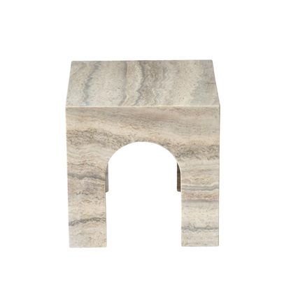 ERA | Side Table | Natural Travertine | Grey