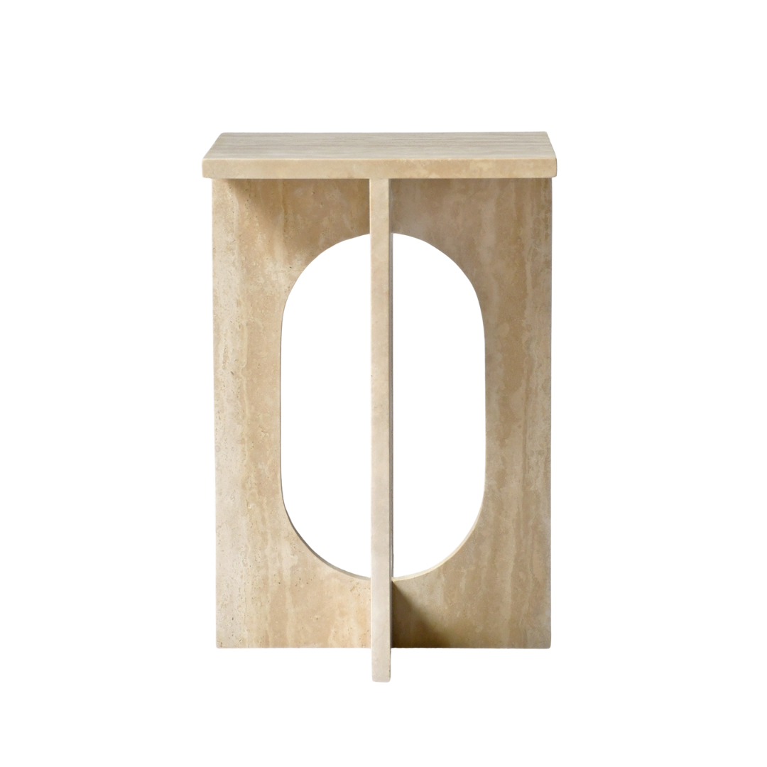 LILA | Side Table | Natural Travertine | Beige