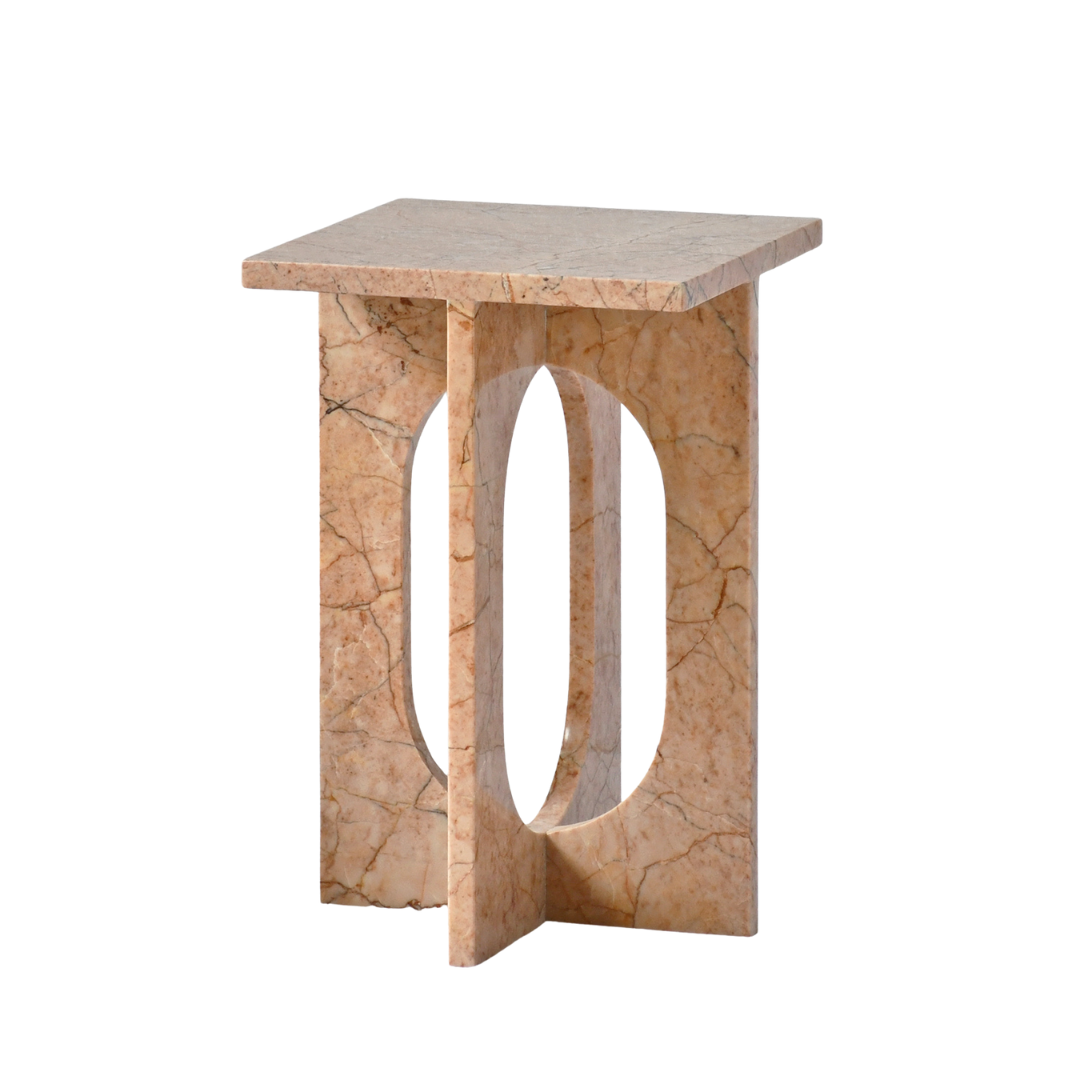 LILA | Side Table | Natural Marble | Cream Rose