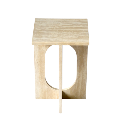 LILA | Side Table | Natural Travertine | Beige