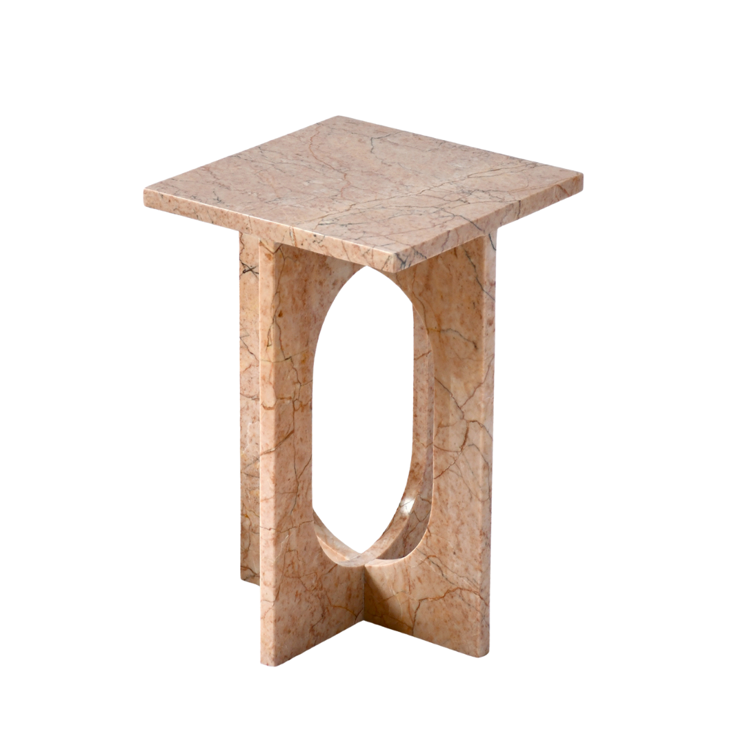 LILA | Side Table | Natural Marble | Cream Rose