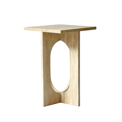 LILA | Side Table | Natural Travertine | Beige
