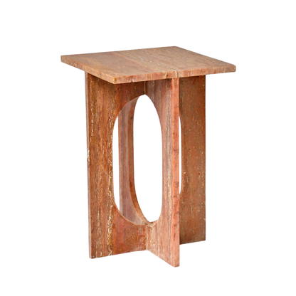 LILA | Side Table | Natural Travertine | Red